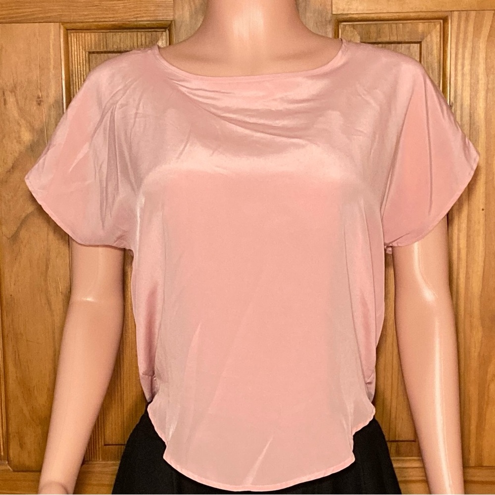 NWOT Separate Issue Vintage 80s Lightweight Short Sleeve Top Pink Size S Small